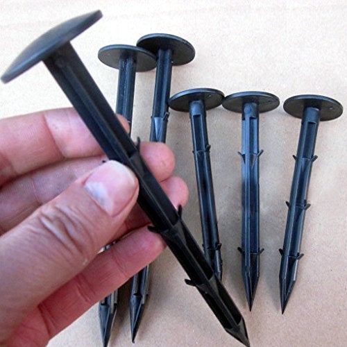 KINGLAKE 30 Pcs 4.3 inch Sturdy Plastic Stakes Anchors Rustproof for Holding Down Landscape Fabric Lawn Edging,Tents,Game Nets and Rain Tarps Black - Image 1